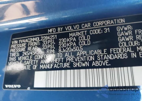 2020 Volvo Xc40 T4 R-Design z USA, uszkodzony, nr VIN YV4AC2HM0L2284251